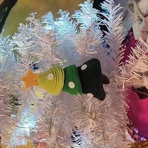 Topsy Turvey Felt Stacked Christmas Tree Star polka dots Alice in wonderland